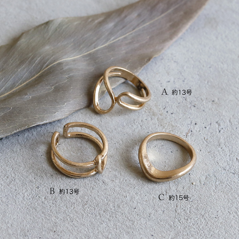 Jewel VOX 指輪 リング レディース 3点 リングセット メタル 大ぶり ご