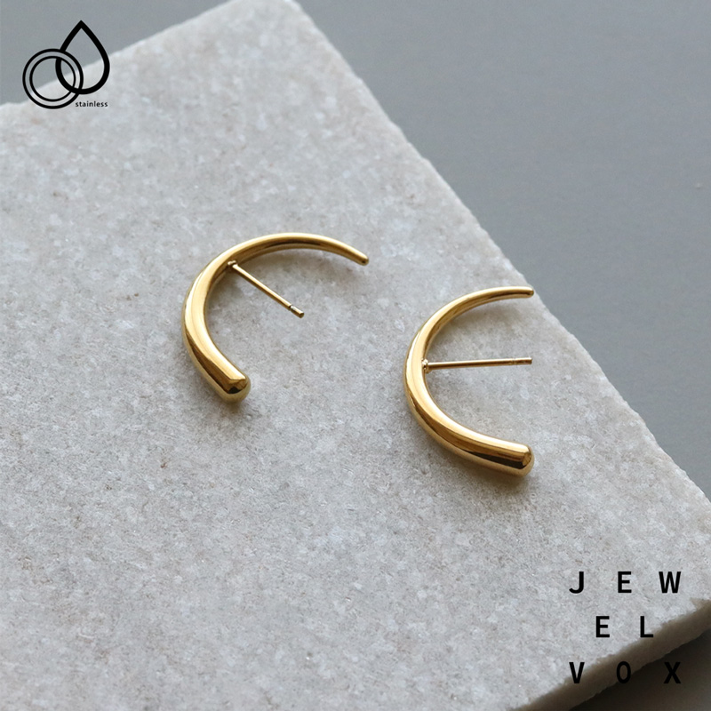 Jewel VOX ピアス レディース 三日月 ハーフフープ ゴールド 金属