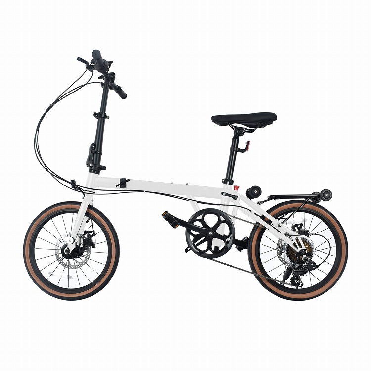 折りたたみ自転車 3つ折り 16インチ シマノ7段ギア ハンドル高さ調節