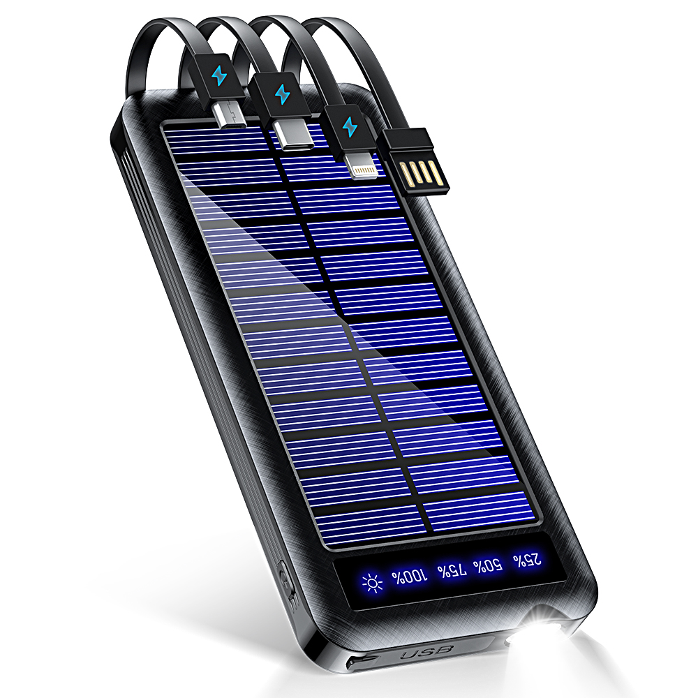 モバイルバッテリー ソーラー充電器 大容量 23800mAh 軽量 急速充電 5