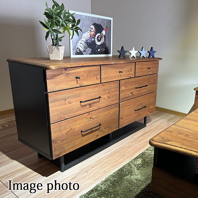 チェスト 木製 3段 120幅 完成品 引き出し収納 ローチェスト タンス