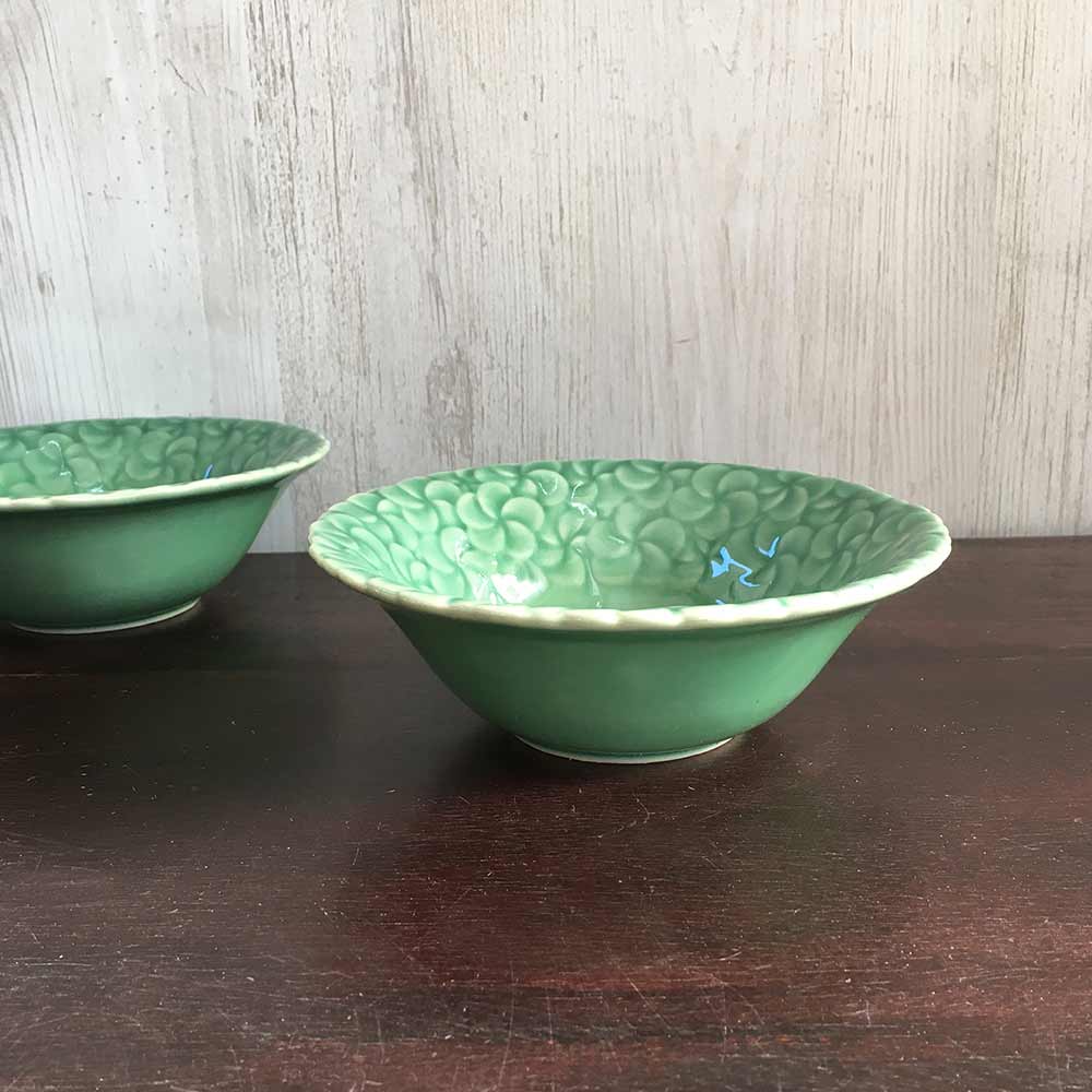 ジェンガラ サラダボウル セット 2個1セット 陶器 2色 青緑 白 バリ