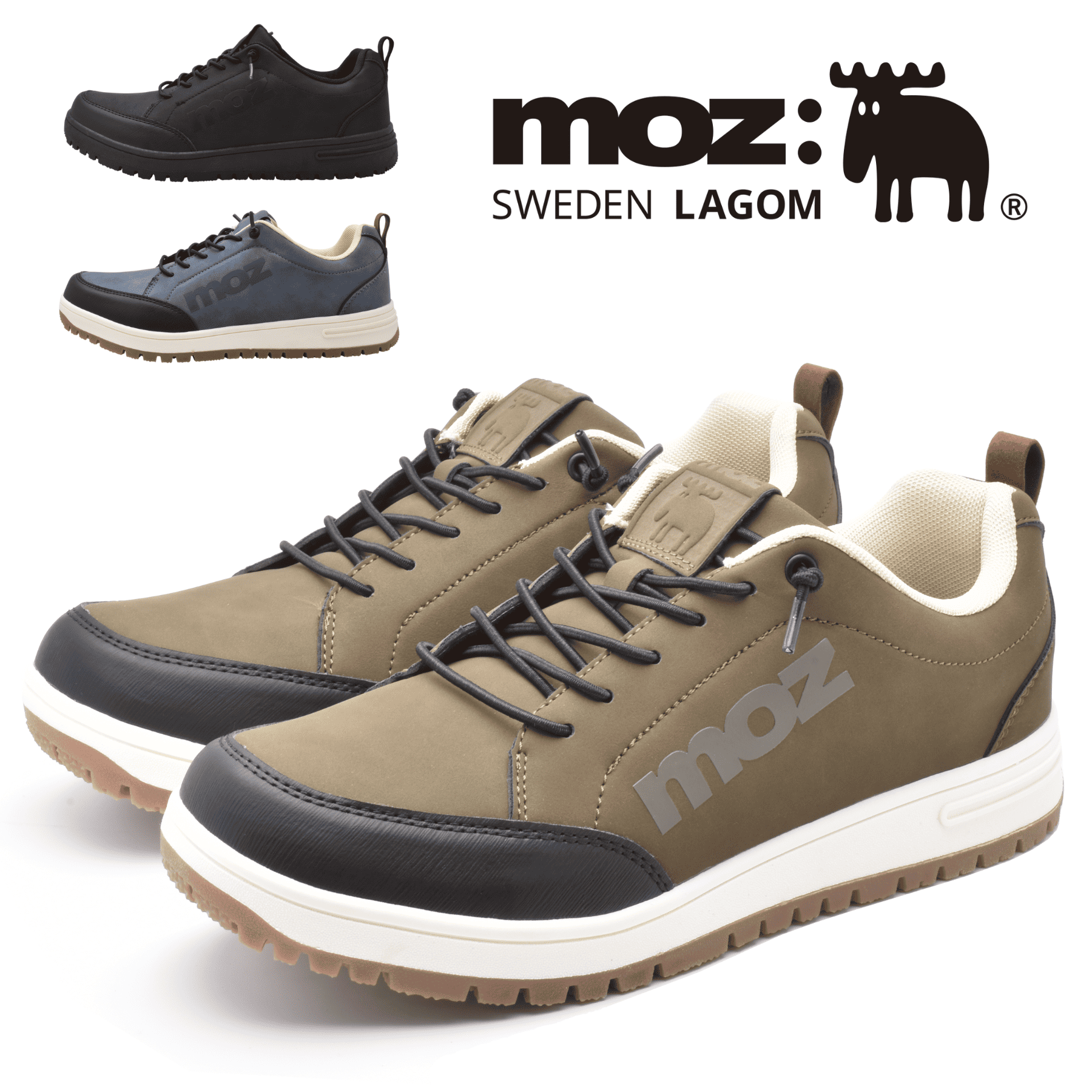 moz（モズ） メンズスノーシューズ 防滑 防水 防寒 ゴムレース