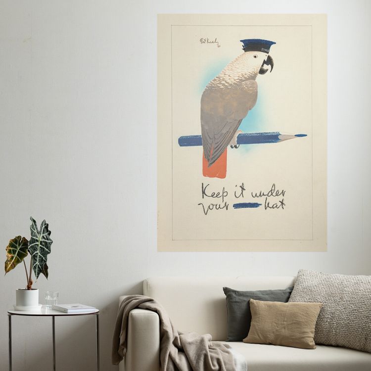 Hattan はがせる アートポスター インテリア LLサイズ イラスト 鳥