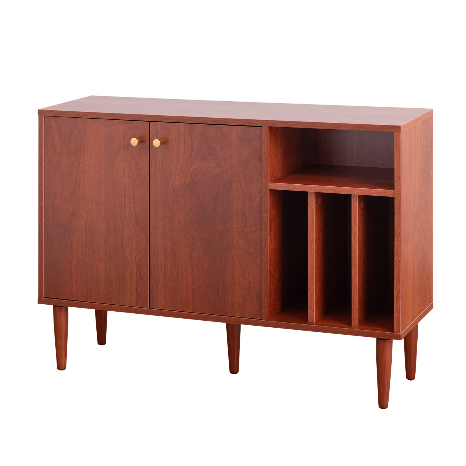 J 北欧 キャビネット リビングボード 赤茶色 リビング収納 本棚 J 北欧