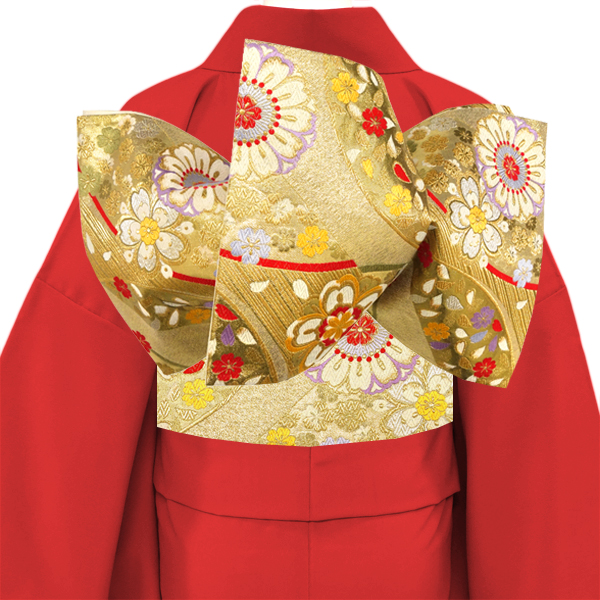 15%分クーポンあり 廣部商事 振袖用 袋帯 金 ゴールド 仕立て上がり