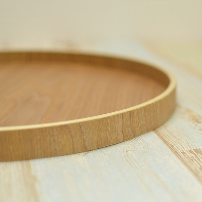 木製 お盆 トレー 白木 丸盆 約30cm : 曲げわっぱ弁当箱の漆器かりん