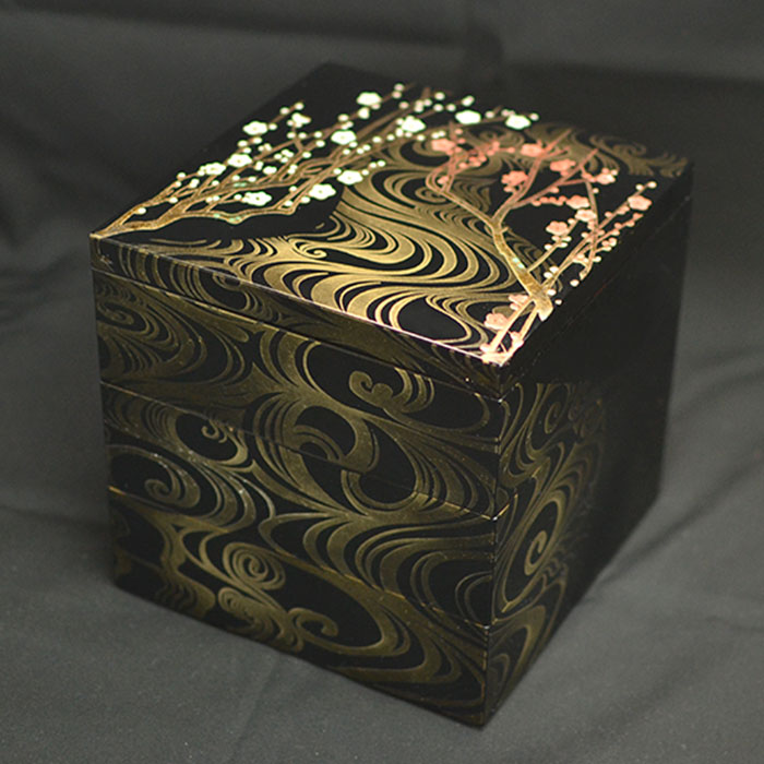 漆器 八角形 重箱 3段 蓋付き 漆器 八角形 重箱 3段 蓋付き