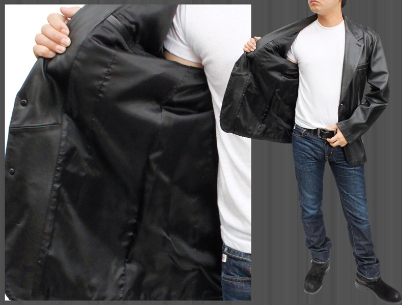日本製 レザージャケット メンズ テーラードジャケット 2つボタン