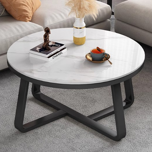 7%OFFクーポン☆ローテーブル 丸 センターテーブル セラミック 石目調