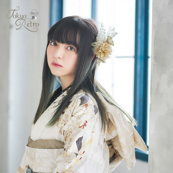 未仕立て 振袖 22点セット「東京レトロ 白 百合に乱菊」仮絵羽 振り袖