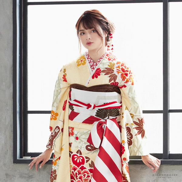 帯揚げ 振袖 成人式 ベロア 単品「ブラウン」帯揚 帯あげ おびあげ