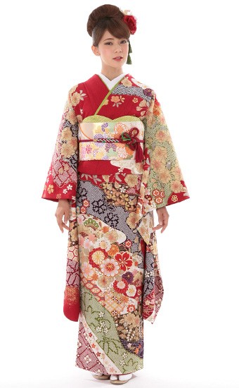 FN12074b 着物 振袖 正絹 絞り 161〜171cm FN12074b 着物 振袖 正絹