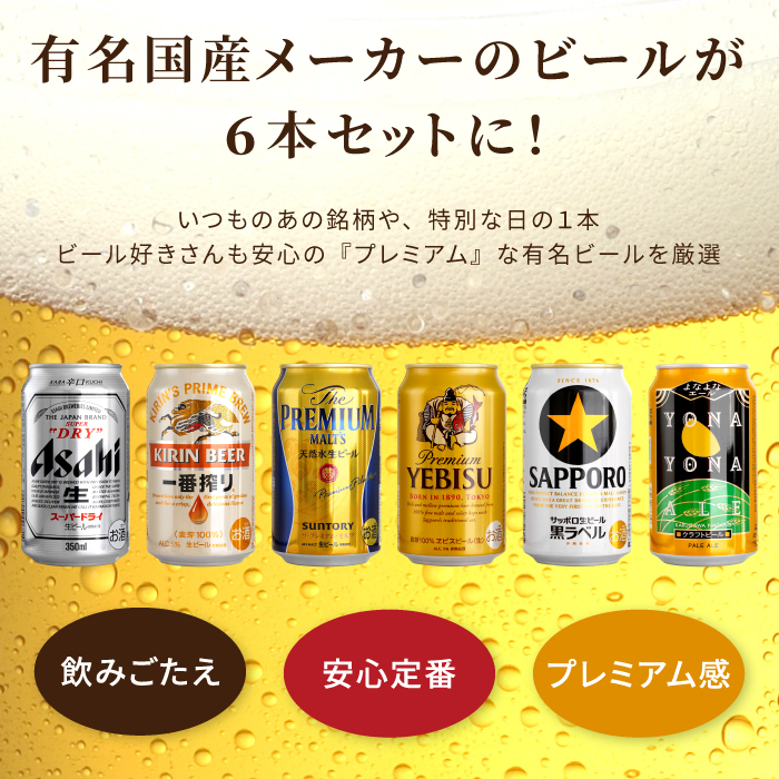 ビール お酒 ギフト プレゼント 飲み比べ 6本 ＆ きらめく グラス