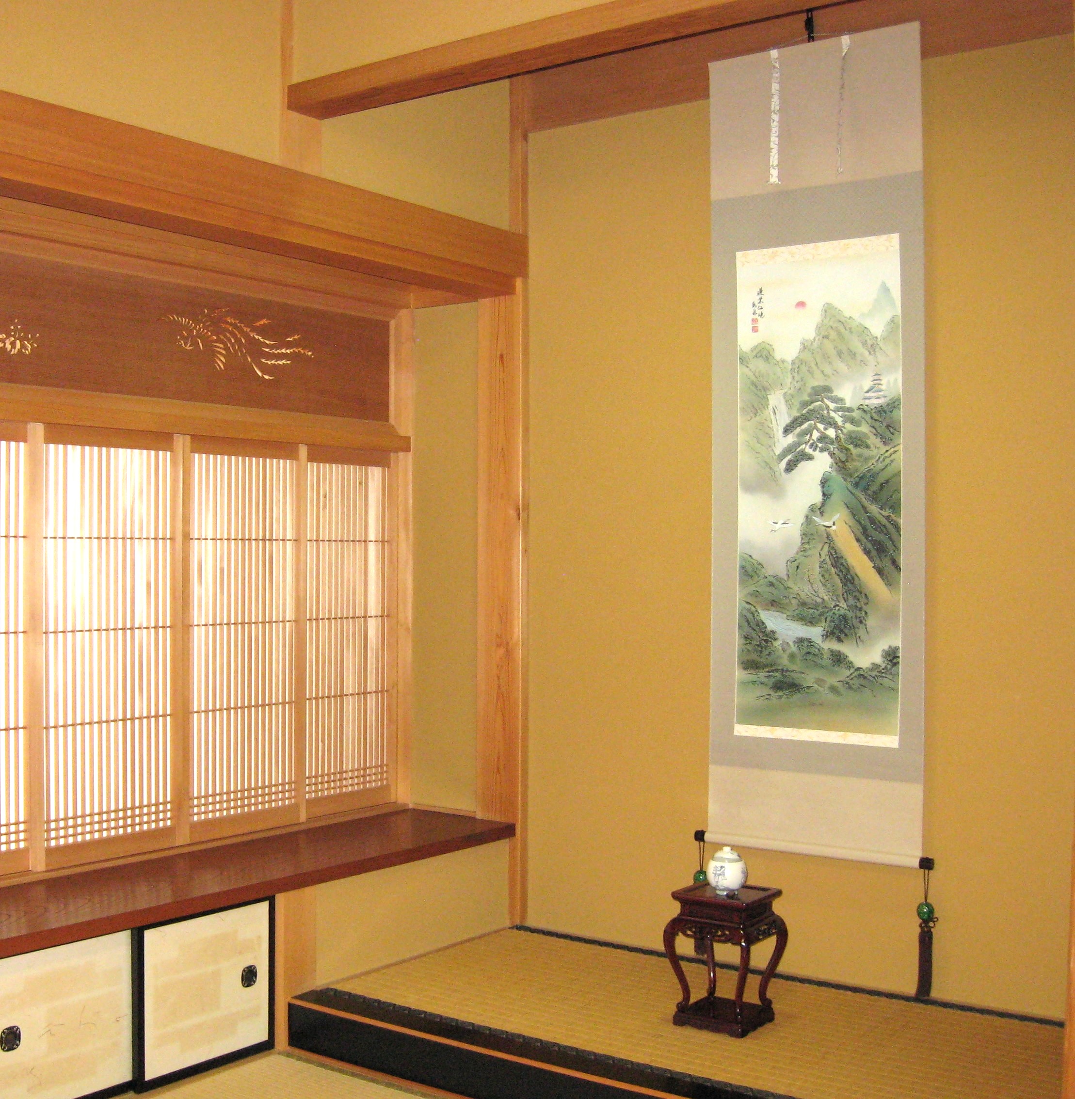 美品 掛け軸 酒井抱一筆 大幅「蓬莱山」日の出 縁起物 正月掛け 名品