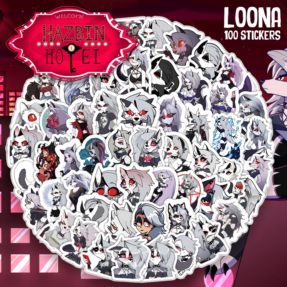 ハズビンホテルへようこそ ステッカー 56枚セット PVC 防水 シール