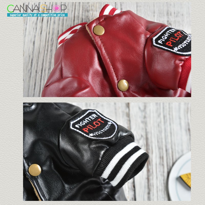 犬服 中型犬 大型犬 裏地あったか 革ジャン 風 ライダース ジャケット