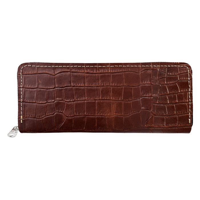 本革 ラウンド型 ペンケース メンズ クロコダイル 型押し 革 筆箱 文具