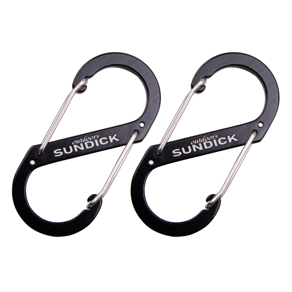 S型カラビナ 2個セット 軽量アルミ合金製 全長88mm 耐荷重15kg 高耐久