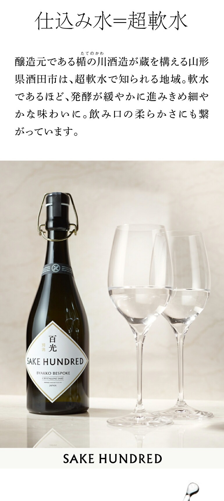 正規品 日本酒 百光 別誂 純米大吟醸 720ml BYAKKO BESPOKE 楯の川酒造