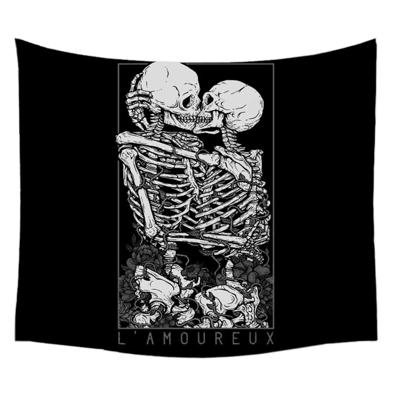 タペストリー スケルトン ガイコツ 骸骨 ドクロ スカル おしゃれ バラ
