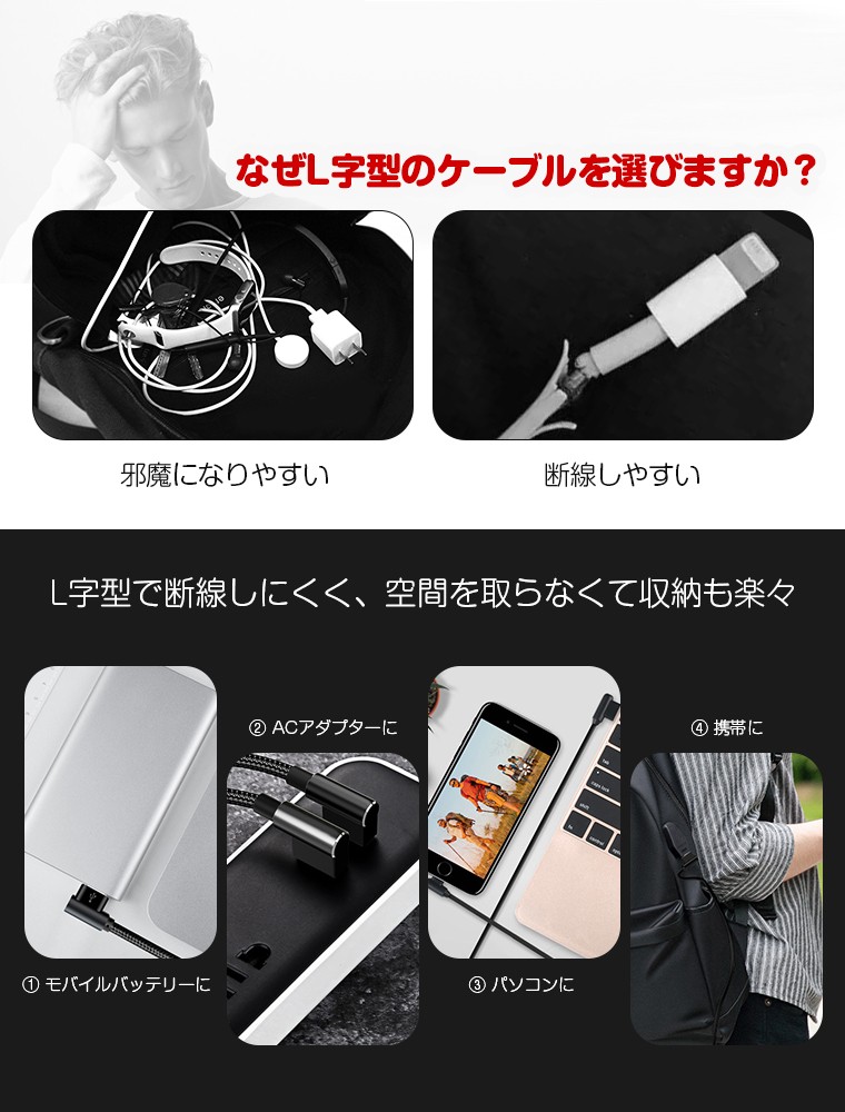LivelyLife（ライブリーライフ） 3本セット iPhone14 充電ケーブル 1m