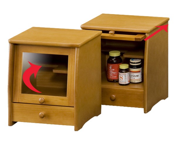 薬箱 サプリメントボックス 収納棚 木製 引出し付 幅23cm （ 薬入れ