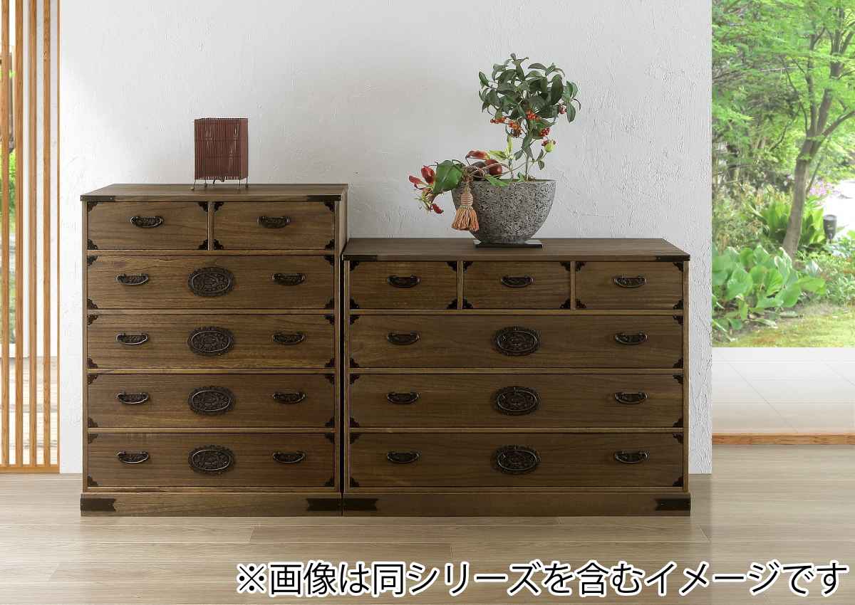 マーゼルン 総桐 民芸たんす 幅100cm 4段 焼桐調オイル仕上げ （ 桐