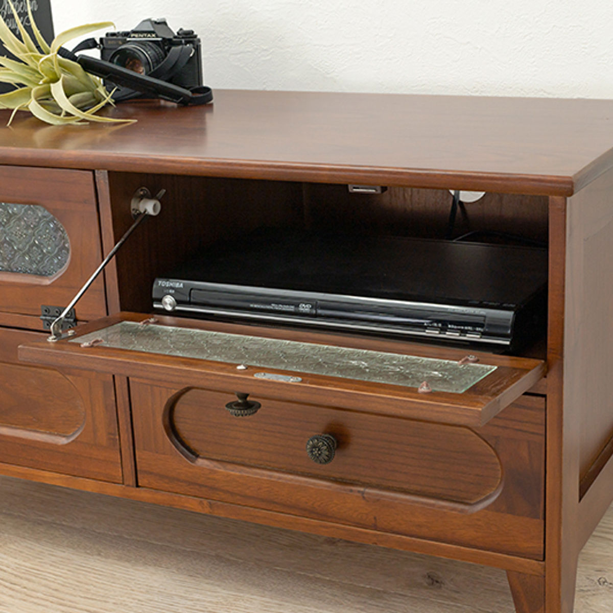 メンテ済】アンティークの収納棚 ローボード テレビ台 総桐 引出し3杯