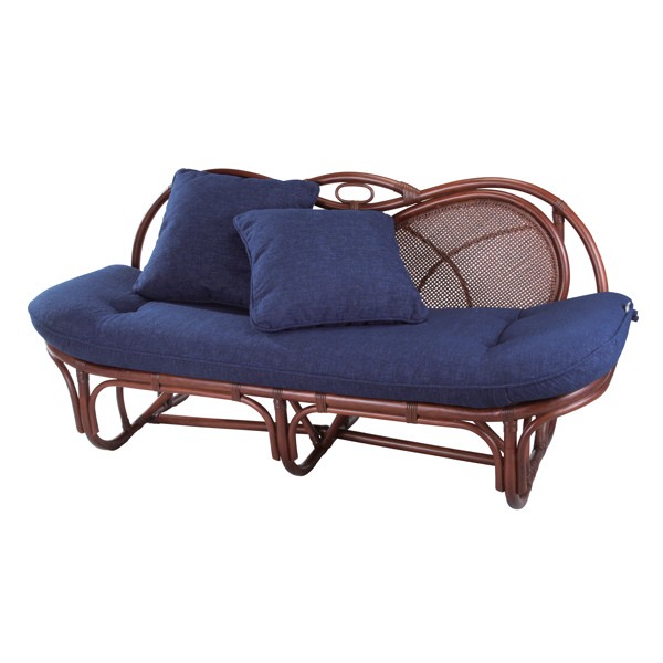 籐 カウチソファ ラタンソファー 国産生地クッション 幅158cm