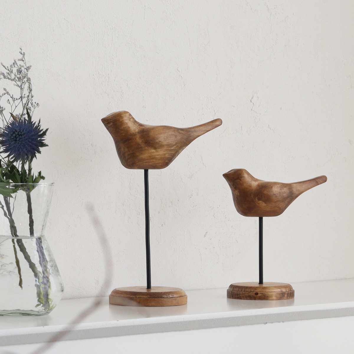 Creer ナインマーケ パイン バードスタンド L 天然木 （ 置き物