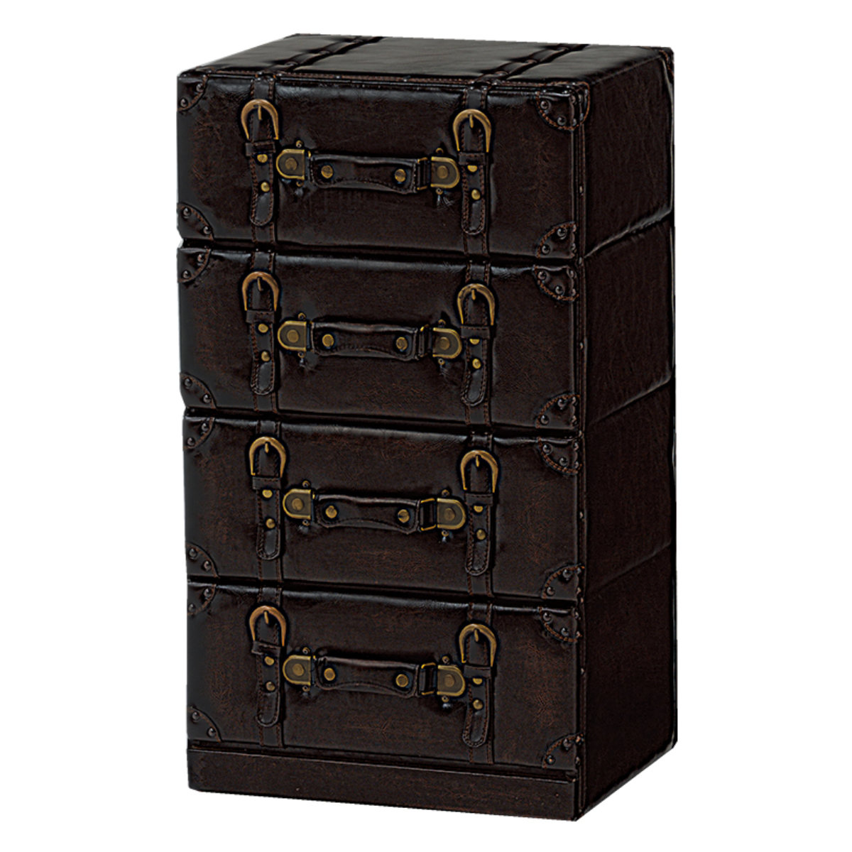 チェスト 4段 トランク風 チェスター アイボリー （ タンス おもしろ