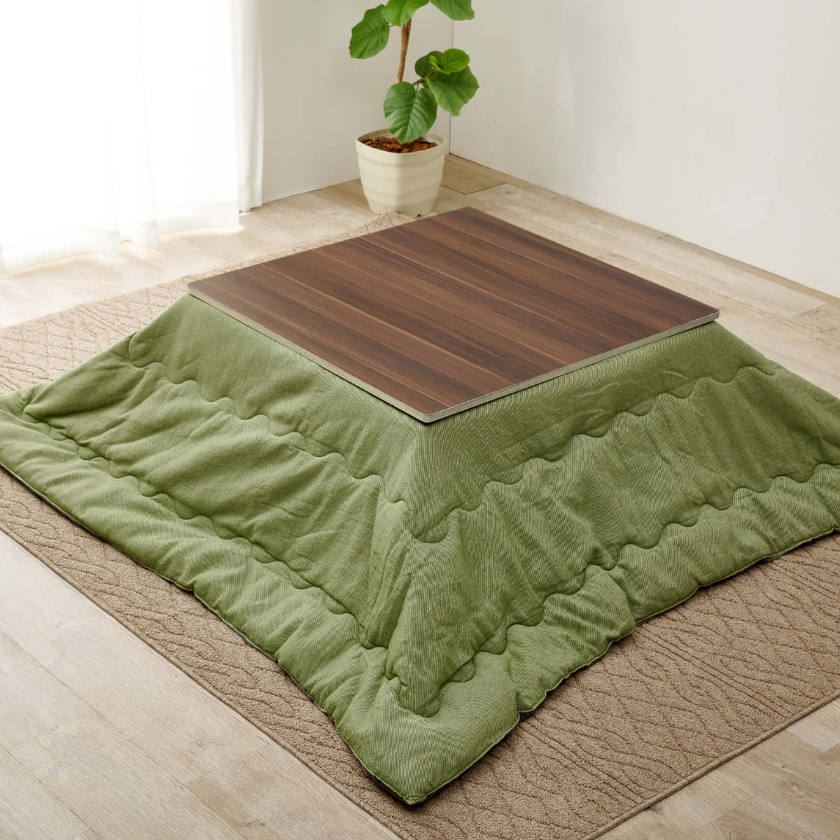 HAGiHARA（萩原） こたつ天板 幅80cm 正方形 木目調 リバーシブル