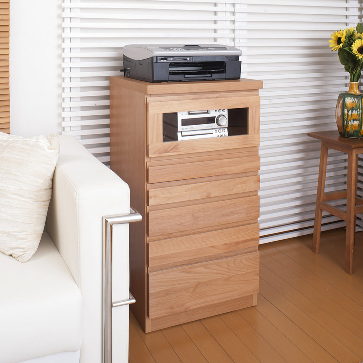 HIKARI アンティーク調 サイドキャビネット サイドチェスト 電話台