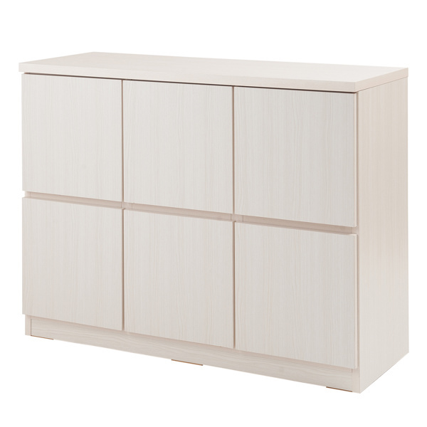 キャビネット 2段 スクエアキャビネット ロータイプ 板扉 幅104.5cm