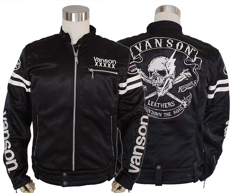 VANSON（バンソン） メンズ ライダースジャケット ボンディング スカル