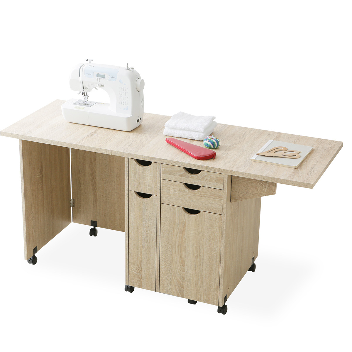 LOWYA（ロウヤ） ミシン台 折りたたみ 伸縮 作業台 コンパクト