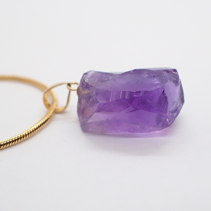 9 一点物 ウルグアイ産アメジスト K18 ペンダントトップ 1.7g