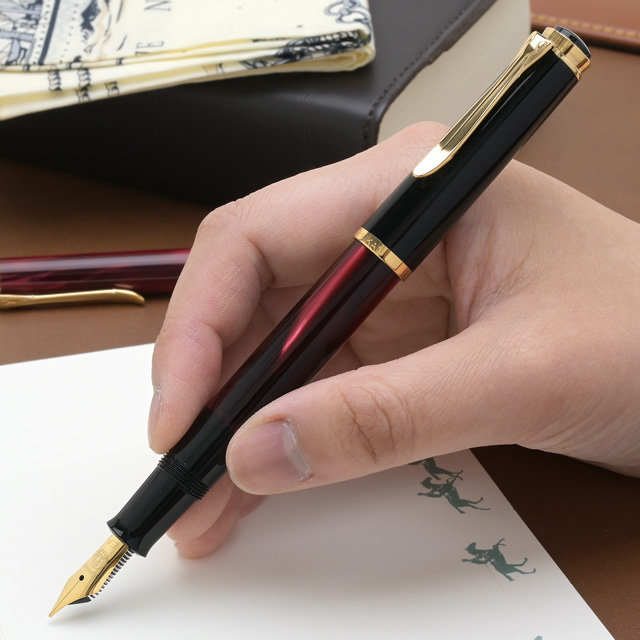 Pelikan（ペリカン） 万年筆 クラシック M200 レッドマーブル 24金