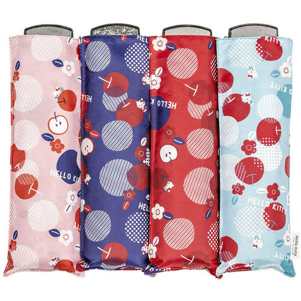 ハローキティ ポケフラ 和りんご 折りたたみ傘 軽量 雨傘 55cm折