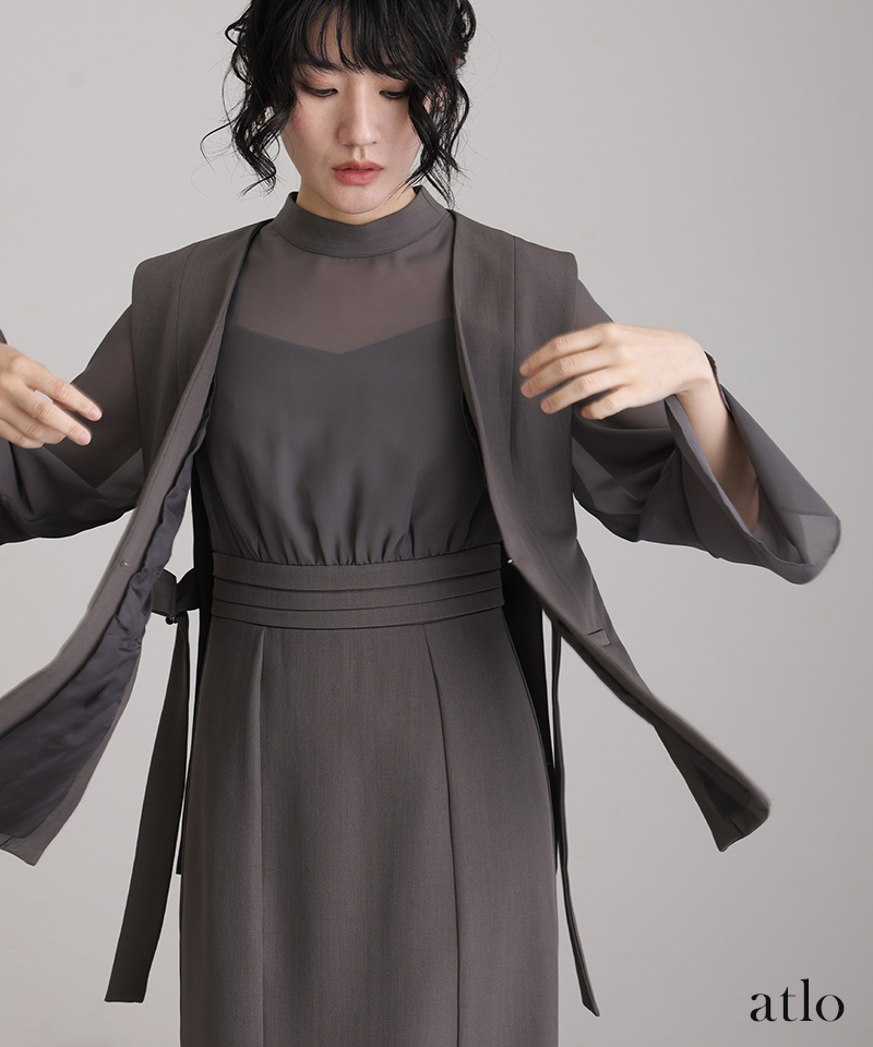 atlo（アトロ） オケージョンドレス 結婚式 ドレス ジレ付き