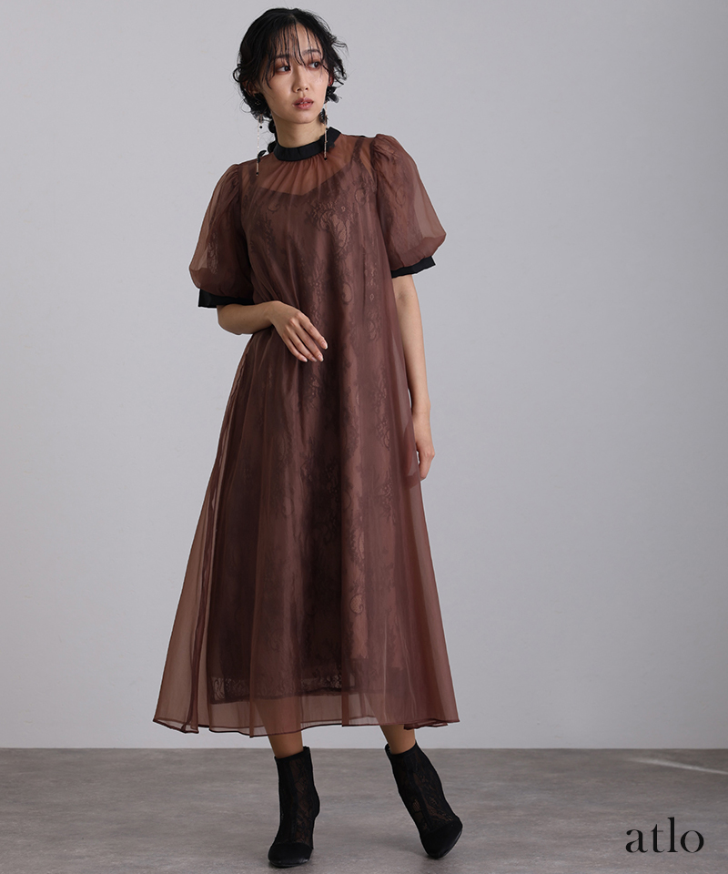 atlo（アトロ） オケージョンドレス 小柄 ゆったり ワンピース 結婚式