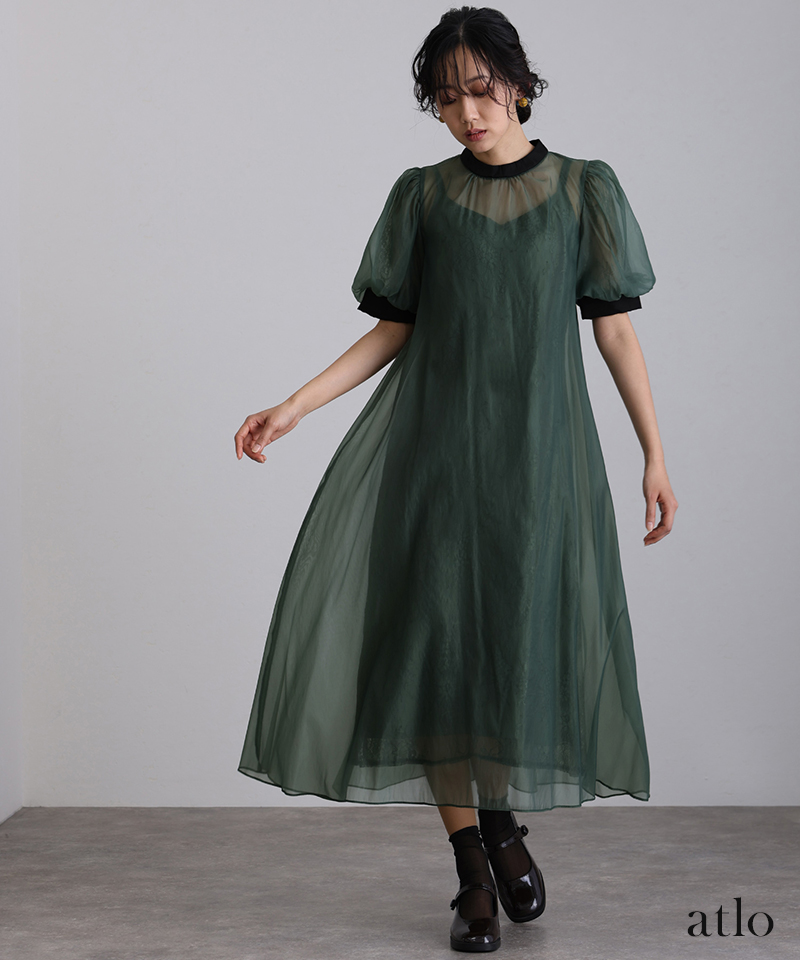 atlo（アトロ） オケージョンドレス 小柄 ゆったり ワンピース 結婚式