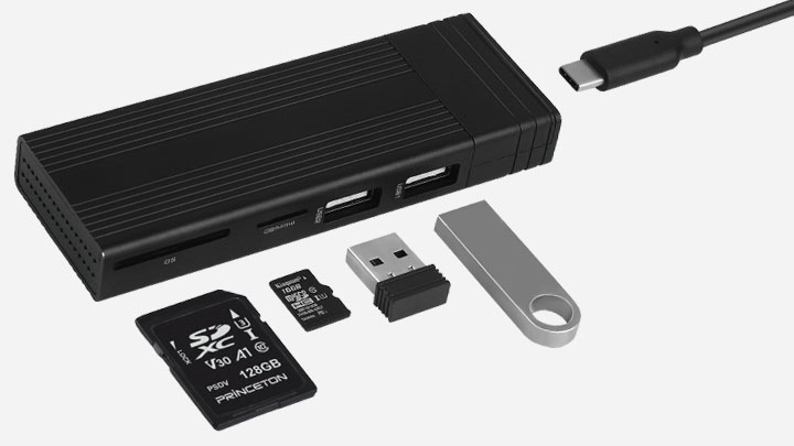 PRINCETON（プリンストン） ポータブルSSD 500GB USB3.2 Gen2対応 4in1