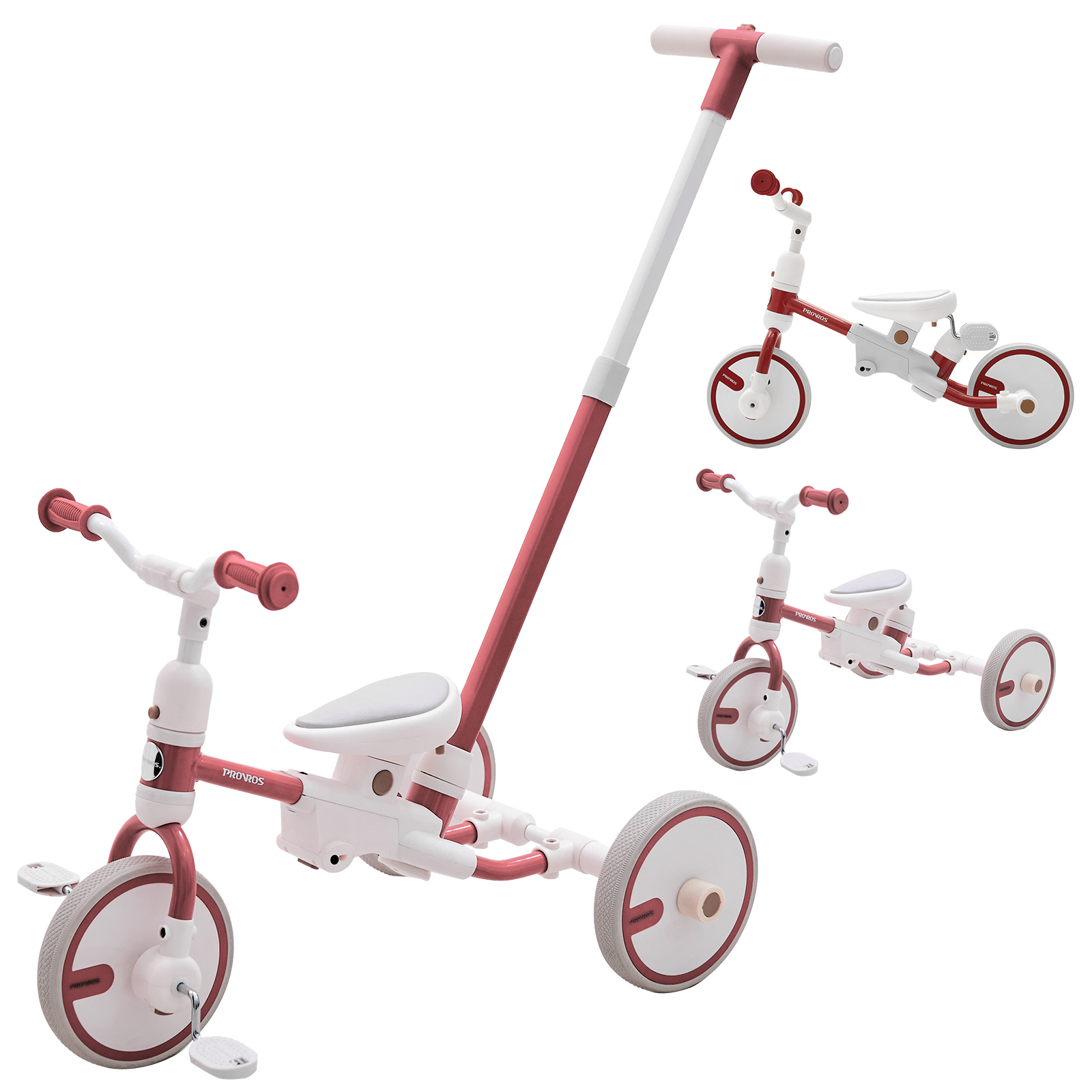 PROVROS（プロブロス） 三輪車 二輪車 キッズバイク 押手棒付き 1台3役