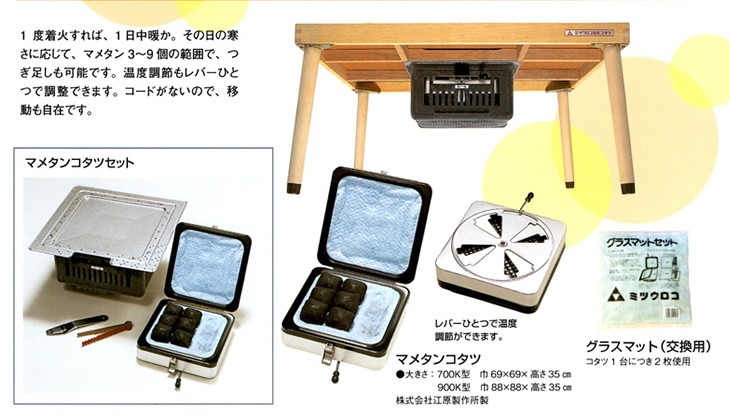 豆炭こたつ 70cm ミツウロコ700K（正方形） : プロヤマ - 通販 - Yahoo