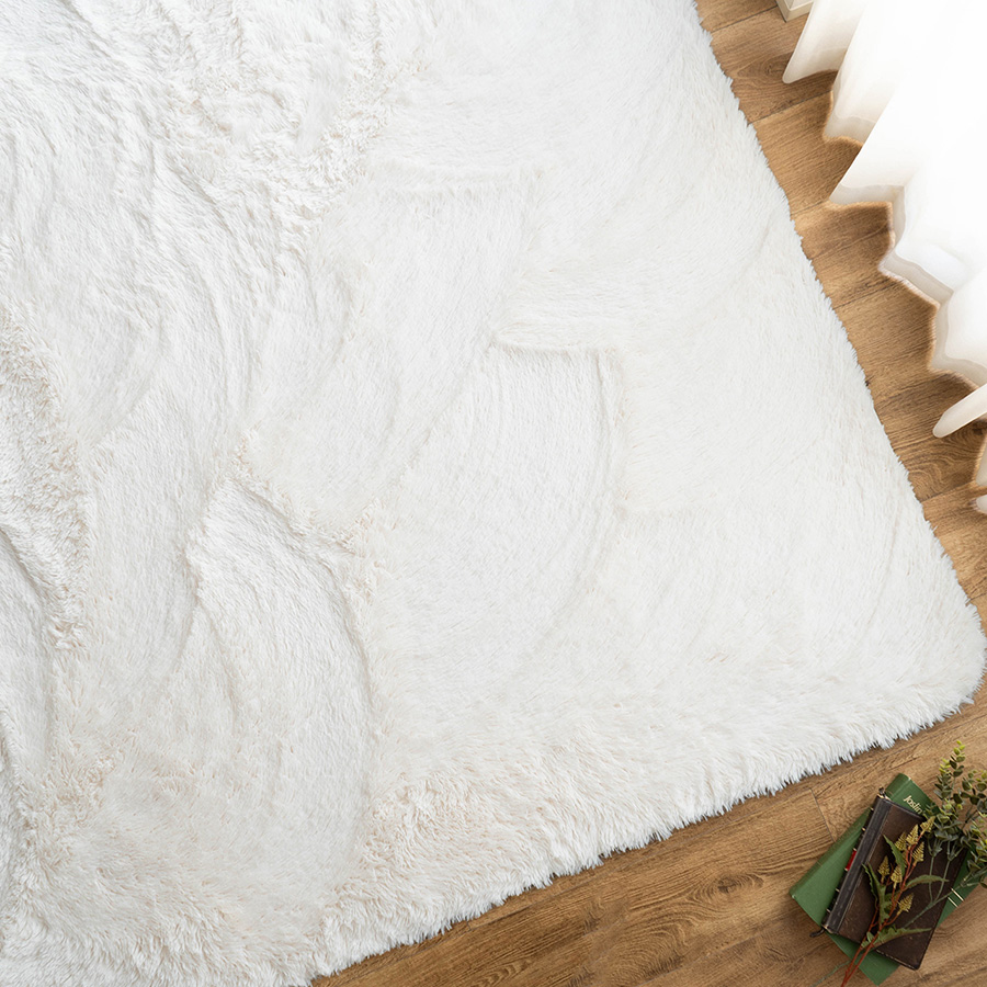 サヤンサヤン ラグ 2畳 シャギー 洗える 190×190 ラグマット