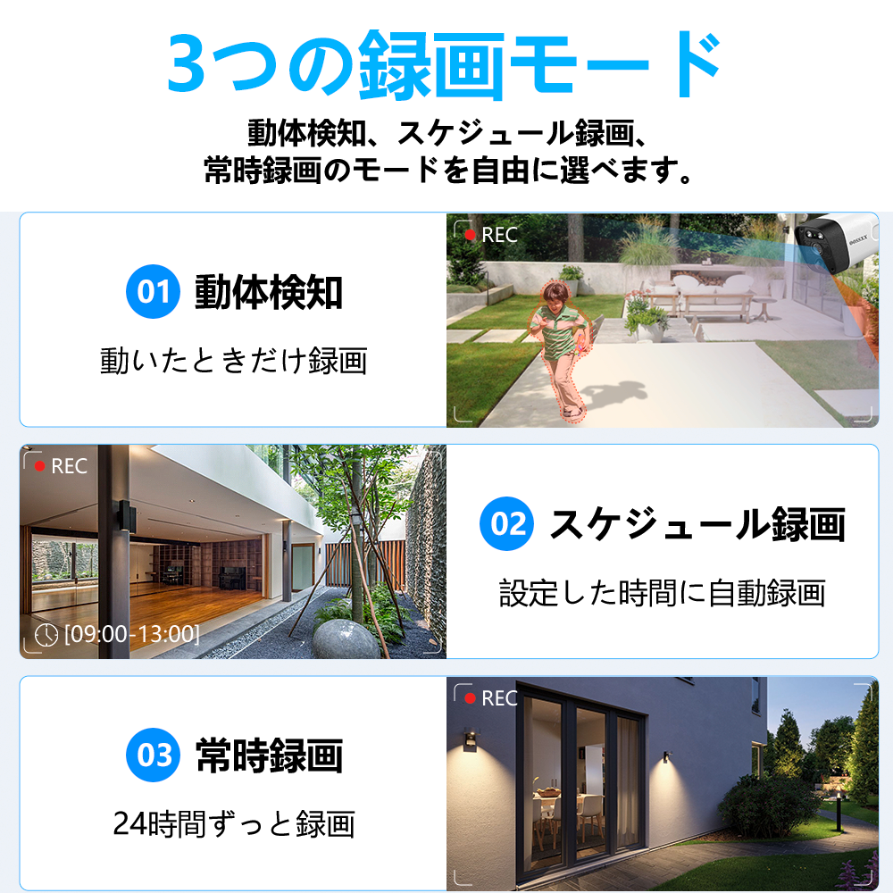防犯カメラ 屋外 家庭用 ワイヤレスカメラ wifi 防犯カメラセット 屋内