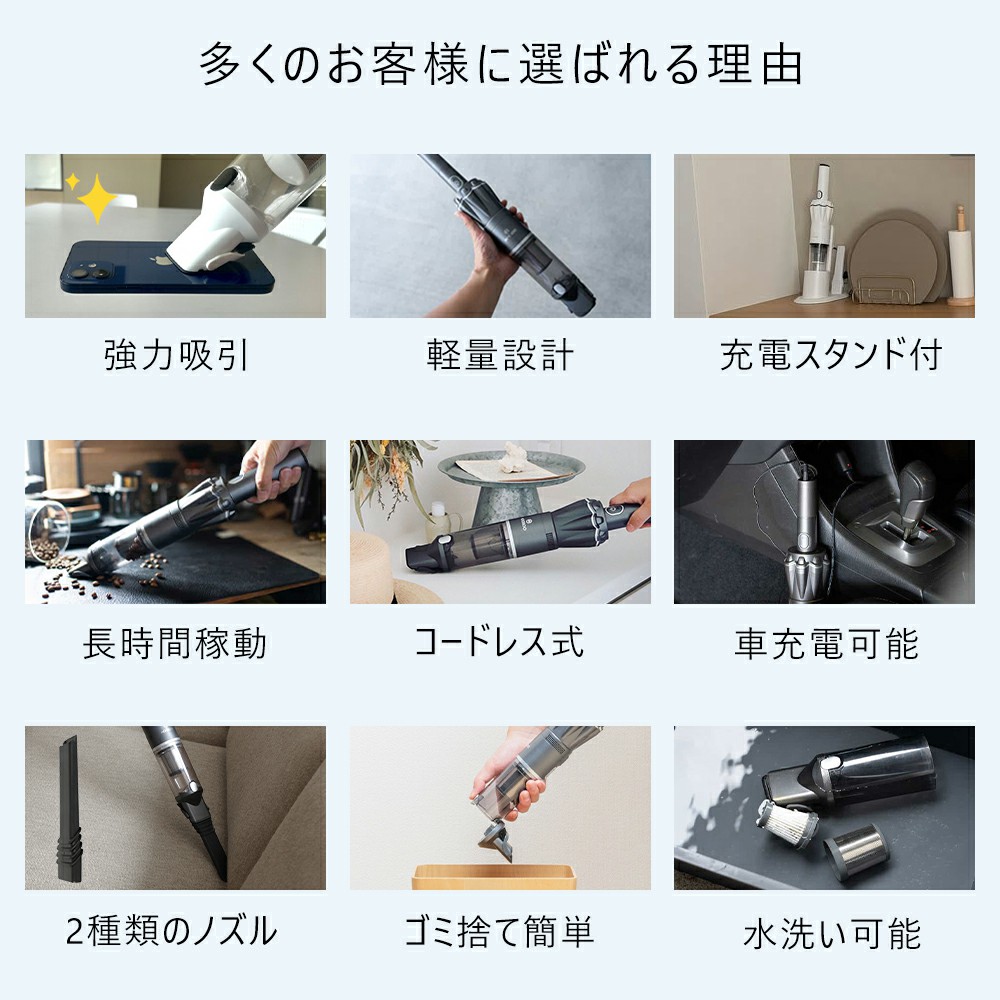 MOOSOO ＼新春SALE☆10690円→7690円！／ハンディークリーナー 掃除機