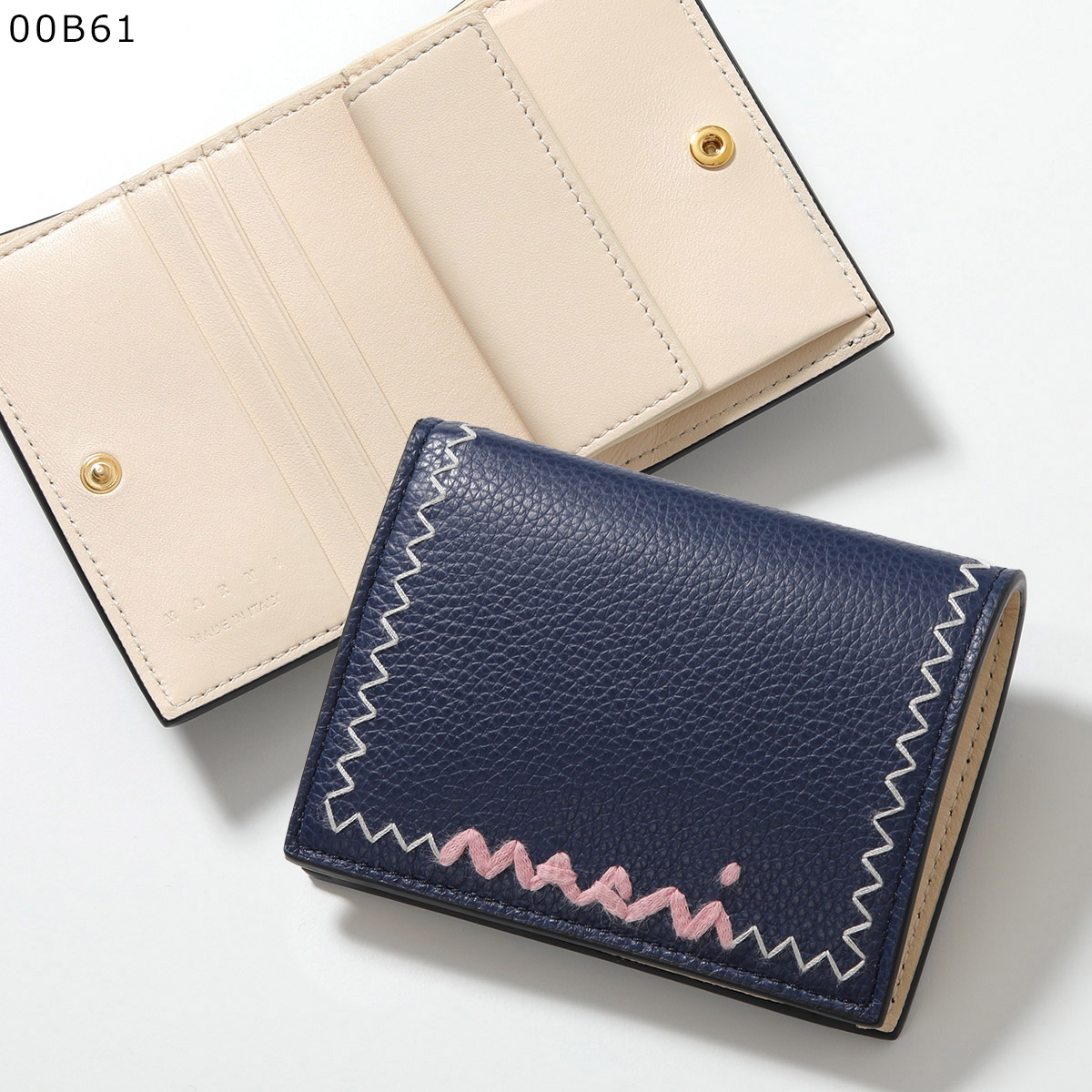 MARNI（マルニ） 二つ折り財布 PFMOQ14Q11 P6533 レディース ロゴ刺繍